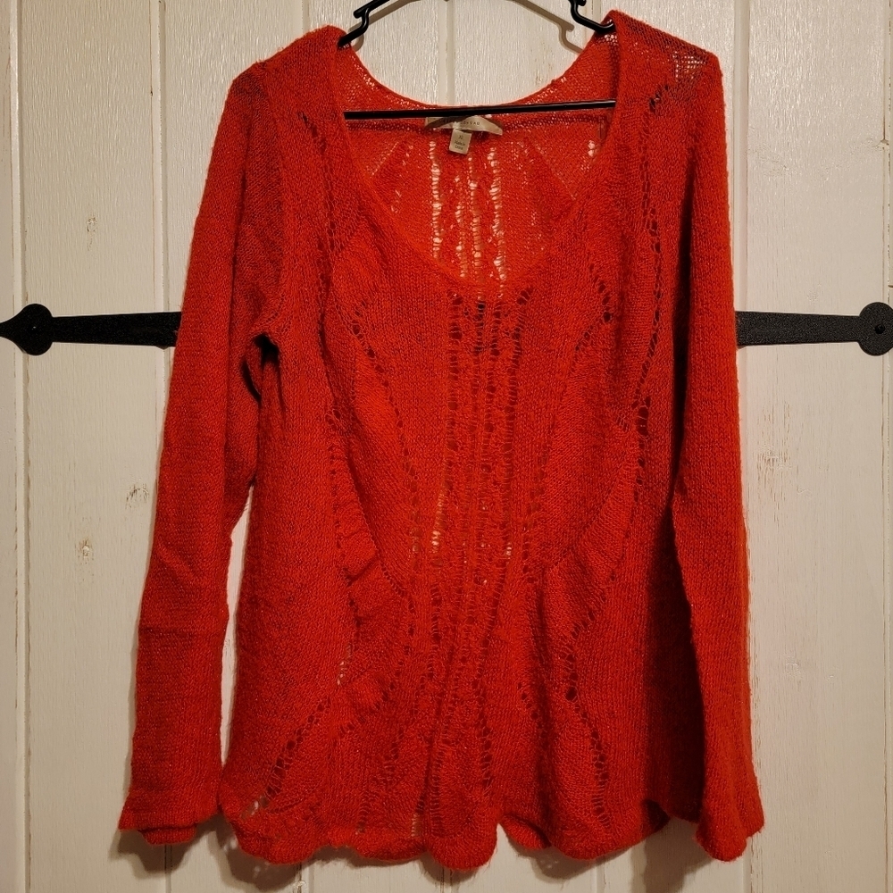LC Lauren Conrad Sweater Knit Red Long Sleeve Size XL